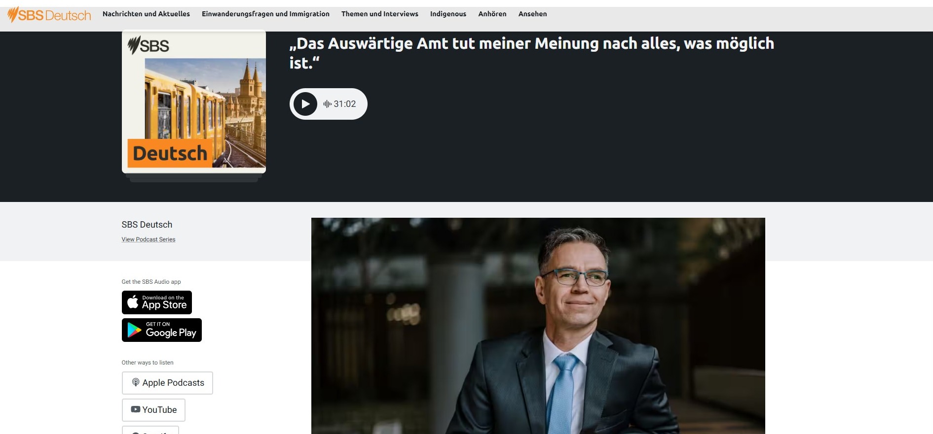 SBS screenshot of interview with Professor Markus Wagner